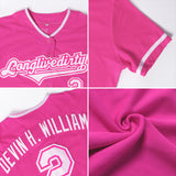 Custom Pink Black-Orange Authentic Baseball Jersey