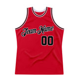 Custom Red Black-Red Authentic Throwback Basketball Jersey