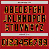 Custom Red Black-Gold Authentic Baseball Jersey