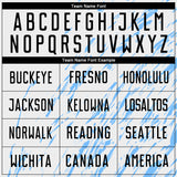 Custom White Black-Light Blue Splash Sublimation Soccer Uniform Jersey