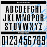 Custom White Black-Light Blue Splash Sublimation Soccer Uniform Jersey