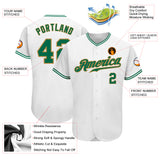Custom White Kelly Green-Old Gold Authentic Baseball Jersey