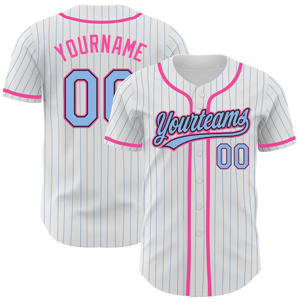 Custom Light Blue White-Black Authentic Baseball Jersey Clearance –  FanCustom