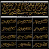 Custom Black Black-Old Gold Authentic Baseball Jersey