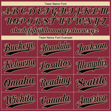 Custom Crimson Black-City Cream Authentic Baseball Jersey