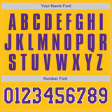 Custom Gold Purple-White Authentic American Flag Fashion Baseball Jersey