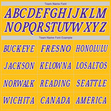 Custom Gold Purple-White Authentic American Flag Fashion Baseball Jersey