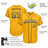 Custom Gold Black-White Authentic Drift Fashion Baseball Jersey