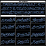 Custom Graffiti Pattern Black-Light Blue 3D Authentic Baseball Jersey