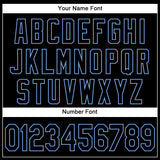 Custom Graffiti Pattern Black-Light Blue 3D Authentic Baseball Jersey