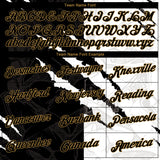 Custom Graffiti Pattern Black-Old Gold Scratch 3D Performance T-Shirt