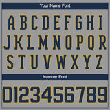 Custom Gray Navy-Gold Performance T-Shirt