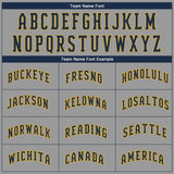 Custom Gray Navy-Gold Performance T-Shirt
