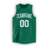 Custom Kelly Green White Round Neck Basketball Jersey