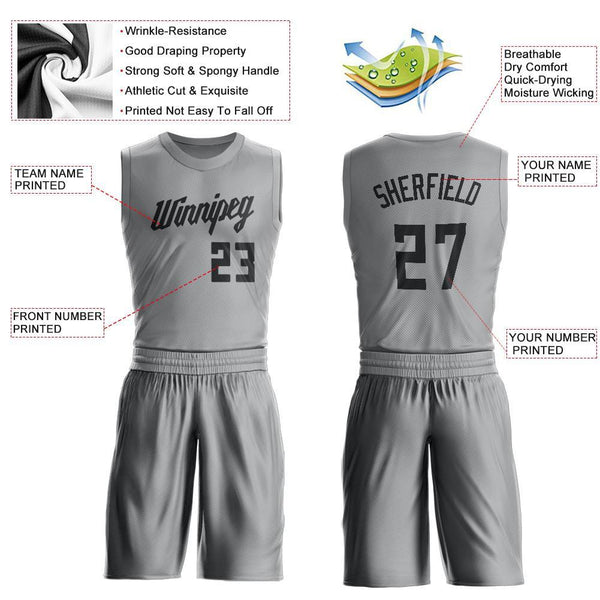 FANSIDEA Custom Light Gray Black-White Sublimation Soccer Uniform Jersey Women's Size:M