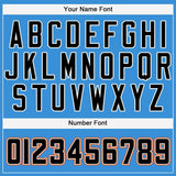 Custom Powder Blue Black-Orange Baseball Jersey