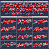 Custom Navy Red-White Authentic Baseball Jersey