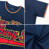Custom Navy Red-White Authentic Baseball Jersey