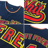 Custom Navy Red-White Authentic Baseball Jersey