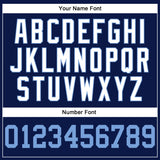 Custom Navy White Pinstripe Light Blue-White Authentic Baseball Jersey