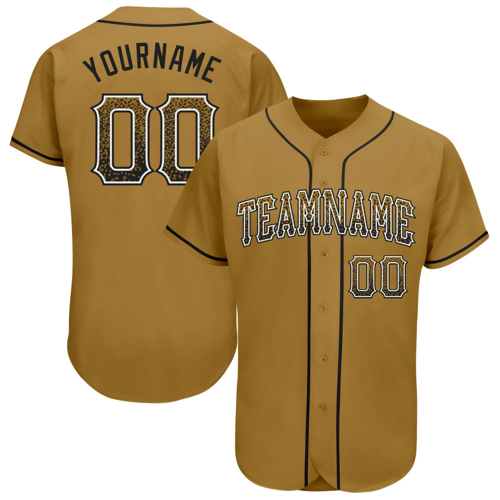 Custom Old Gold Black-White Authentic Drift Fashion Baseball Jersey