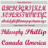 Custom White Red Pinstripe Red-White Baseball Jersey