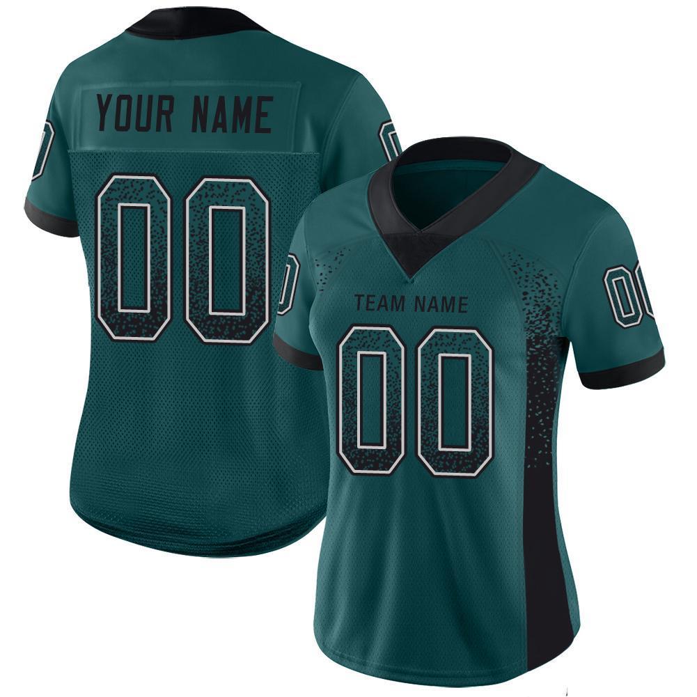 Custom Midnight Green Black-White Drift Fashion Football Jersey