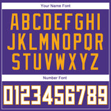 Custom Purple White-Gold Authentic Throwback Rib-Knit Baseball Jersey Shirt