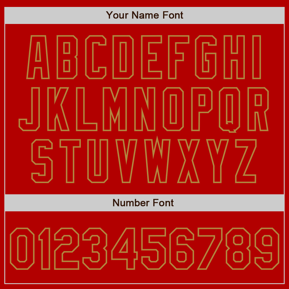 Custom White Red-Old Gold Authentic Split Fashion Baseball Jersey