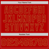 Custom White Red-Old Gold Authentic Split Fashion Baseball Jersey