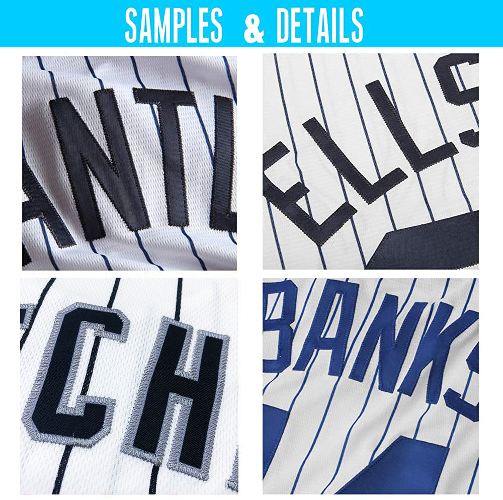 Custom White Royal Pinstripe Red-Royal Authentic Baseball Jersey