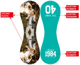 Personalized Dad Name Age Photo Aqua Baseballs