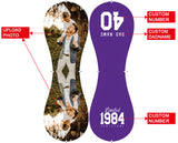 Personalized Dad Name Age Photo Purple Baseballs