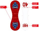Personalized Game Name Time Logo Red White Baseballs