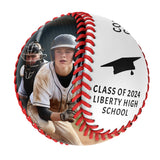 Personalized White Graduation 2 Photo Baseballs