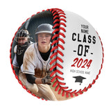 Personalized White Graduation Photo Baseballs