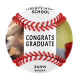 Personalized White Graduation 2 Photo Baseballs