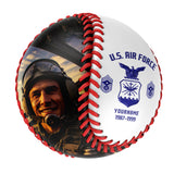 Personalized White U.S Veteran Air Force Photo Baseballs