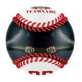 Personalized White Flower Skull Photo Baseballs