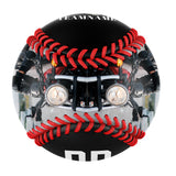 Personalized Black Helmet Skull Photo Baseballs