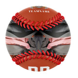 Personalized Orange Lattice Skull Photo Baseballs