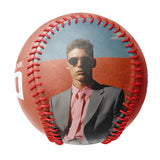 Personalized Orange Lattice Skull Photo Baseballs