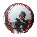 Personalized Black Helmet Skull Photo Baseballs