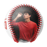 Personalized White Lightning Skull Photo Baseballs