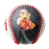 Personalized White Flower Skull Photo Baseballs