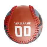 Personalized Orange Lattice Skull Photo Baseballs