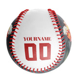 Personalized White Flower Skull Photo Baseballs