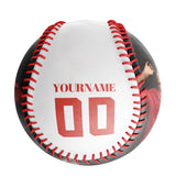 Personalized White Lightning Skull Photo Baseballs