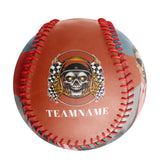 Personalized Orange Lattice Skull Photo Baseballs