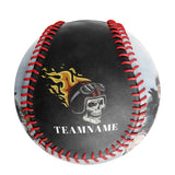 Personalized Black Helmet Skull Photo Baseballs